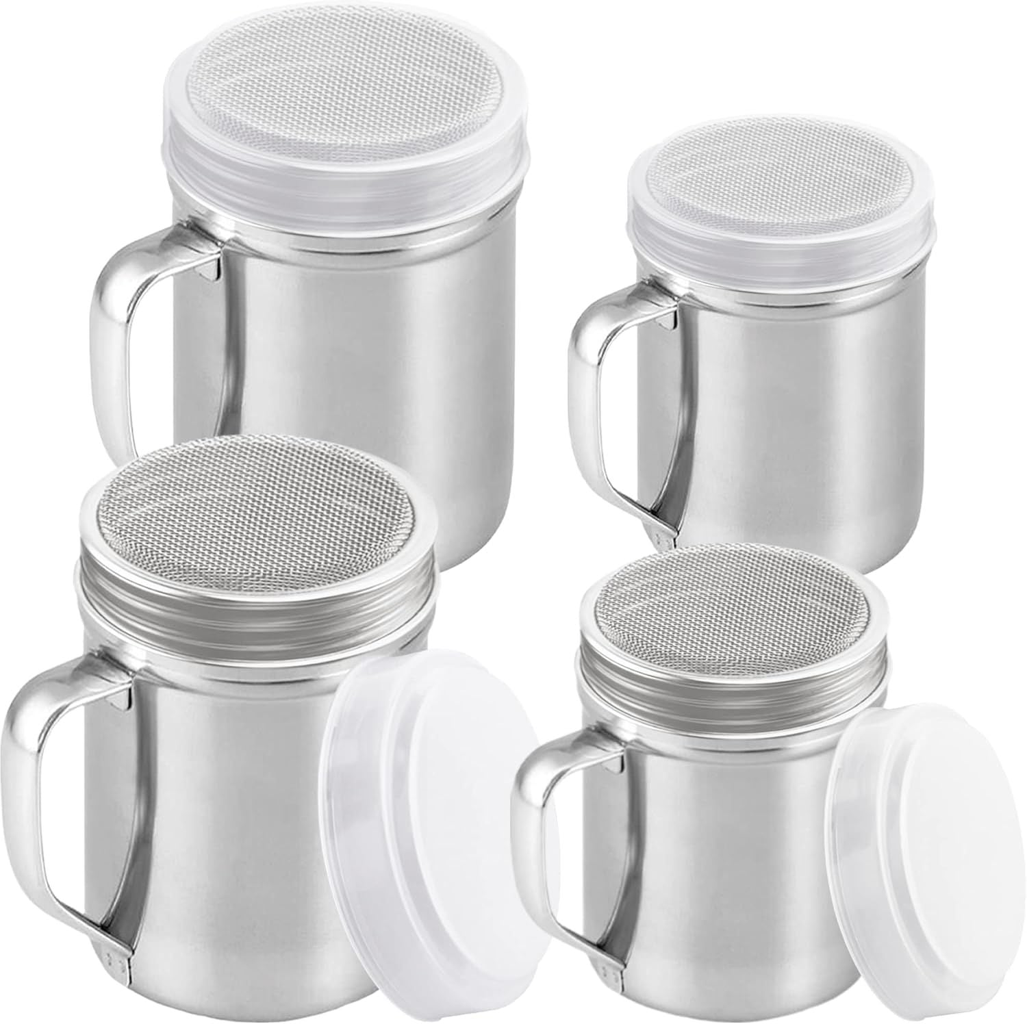 2-pack 10 Oz + 2-pack 14 Oz ine Mesh Shakers With Handle and Lids