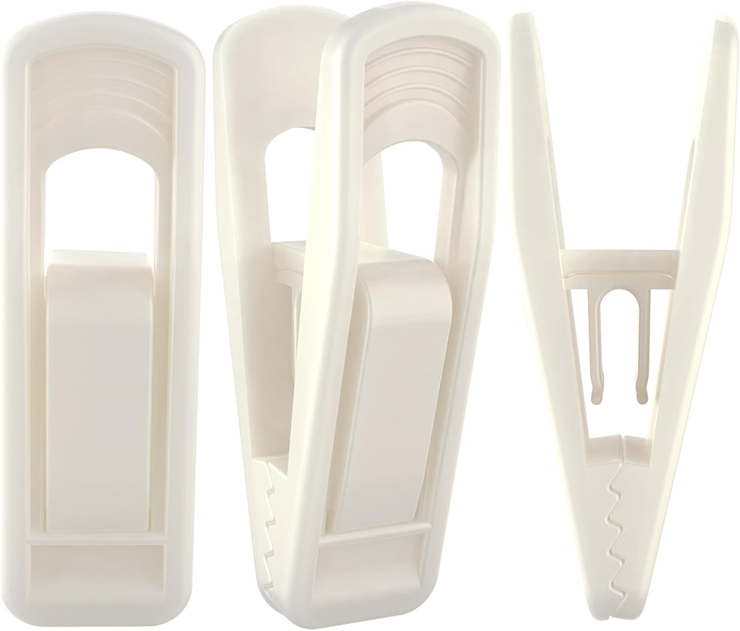 Hanger Clips for Velvet Hangers Beige, 40 PCS , Non-Slip Plastic Clips Pant Skirt Hanger Clips for Flocking Hangers