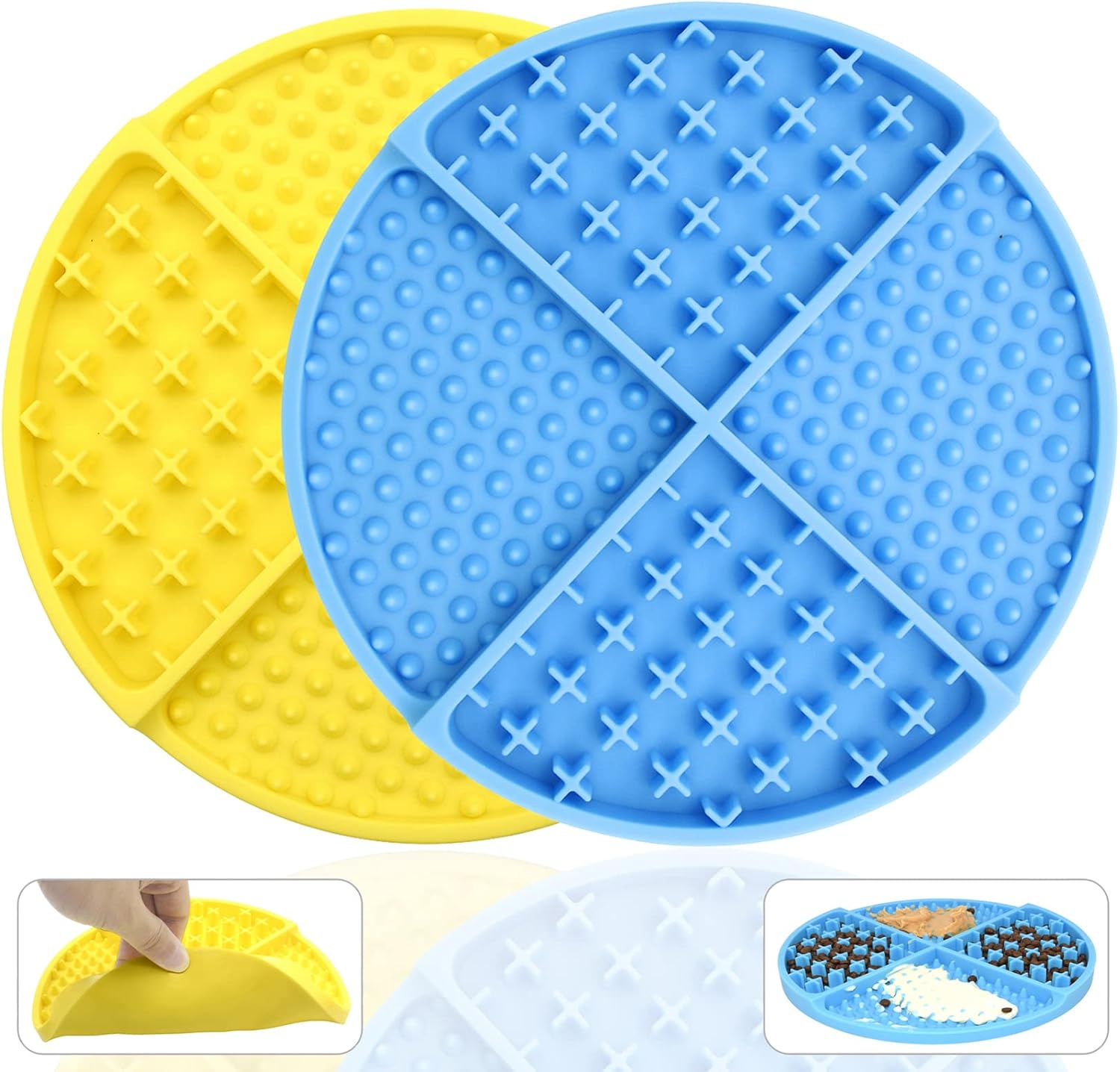 Bangp Silicone Dog & Cat Lick Mat and Slow Feeder,Extends Mealtime for Fast Eaters and Reduces Anxiety,Heavy-Duty Design,Dishwasher Safe,Perfect for Yogurt,Treats,Peanut Butter