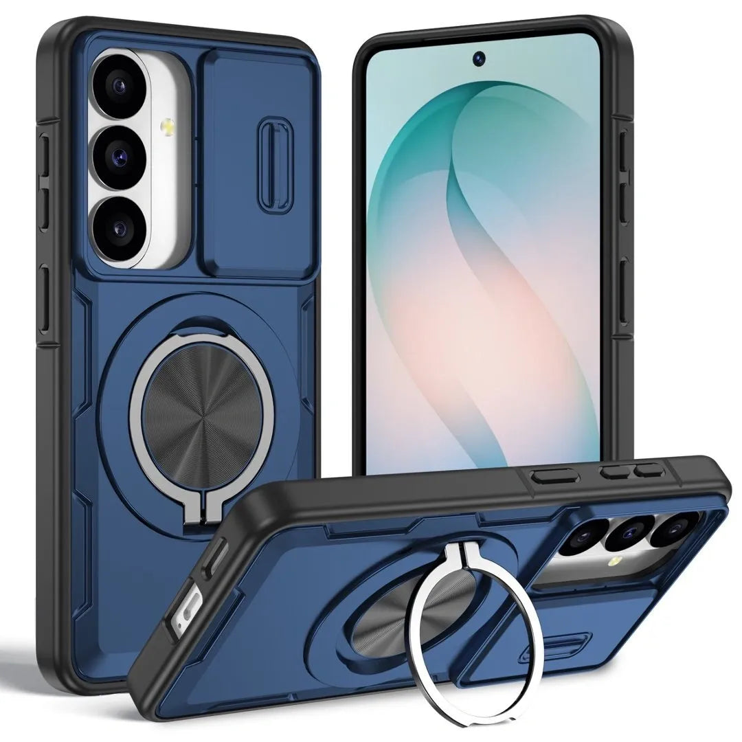 2-in-1 Magnetic Sliding Lens Case, Blue for Samsung S26