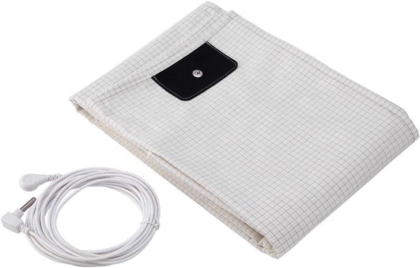 Bed Earthing Fitted Sheet AU Plug Grounding Connection Cord Conductive Mat Fiteed White, Double 137x190cm+33cm