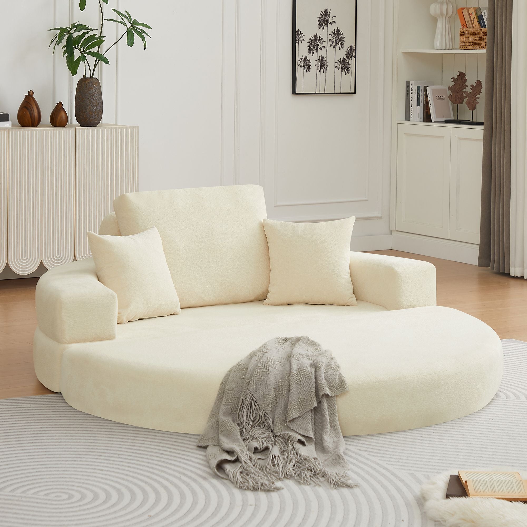 Multifunctional Round convertible Sofa Bed Compressed Packaging - Orange