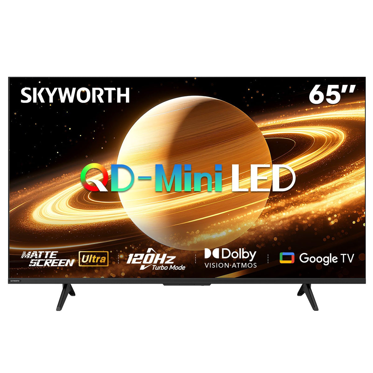 SKYWORTH 65X6600H QD-Mini LED 4K Smart TV, Matte Anti-Glare Display, 120Hz Turbo Mode, AI 4K Upscaling, AI Color Enhancement,Google TV, Dolby Atmos+Dolby Vision, 30W Speakers,HDMI2.1