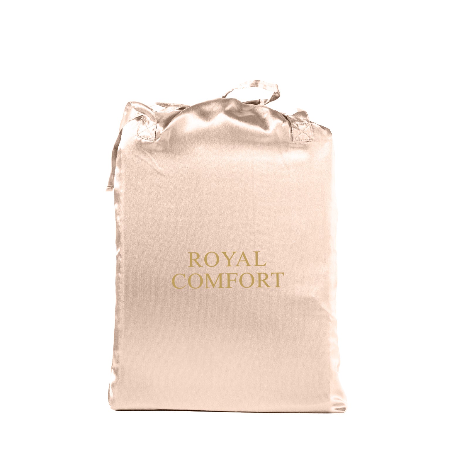 Royal Comfort Satin Sheet Set 3 Piece Fitted Sheet Pillowcase Soft - King - Champagne Pink