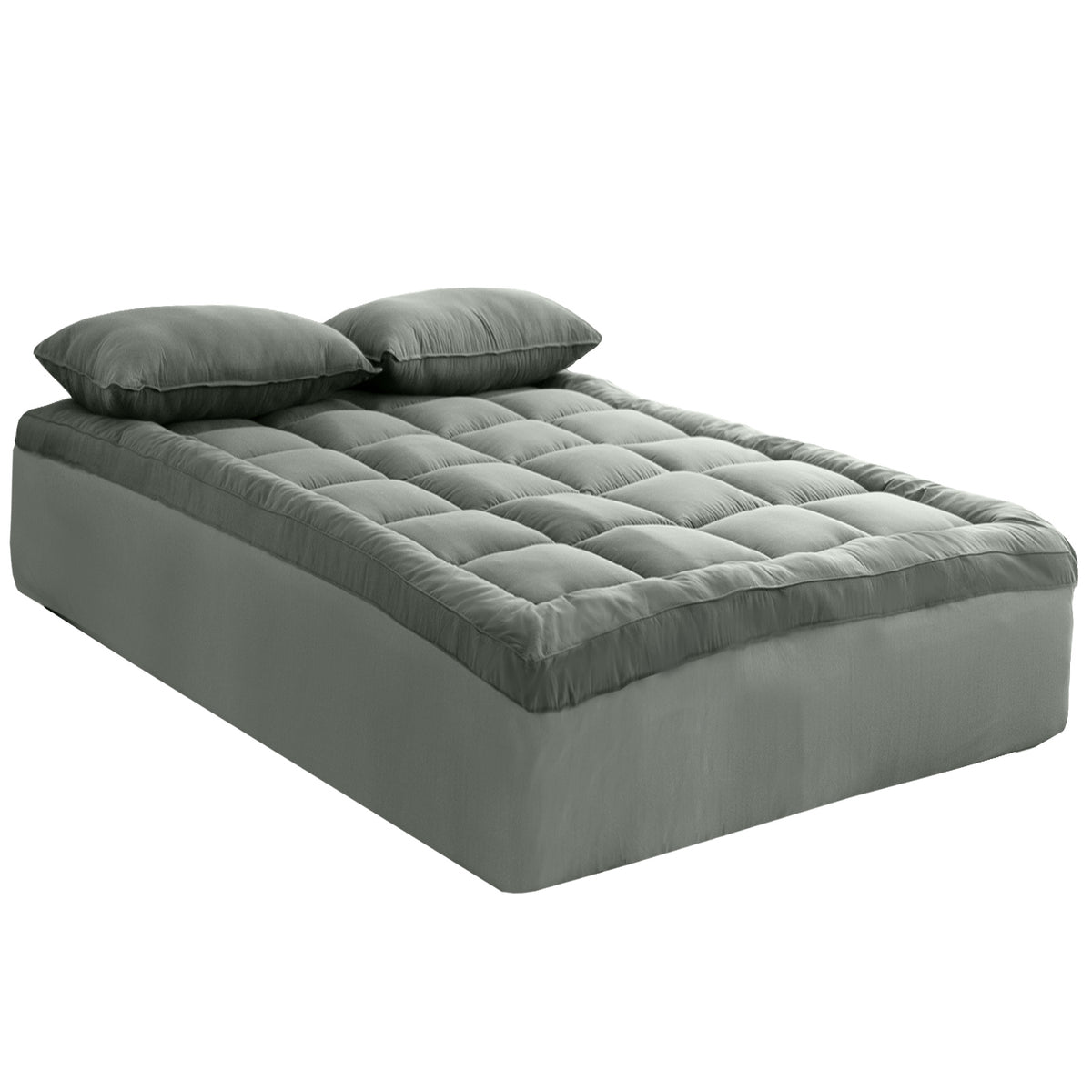 Royal Comfort Bamboo Blend Mattress Topper Single Charcoal 800GSM