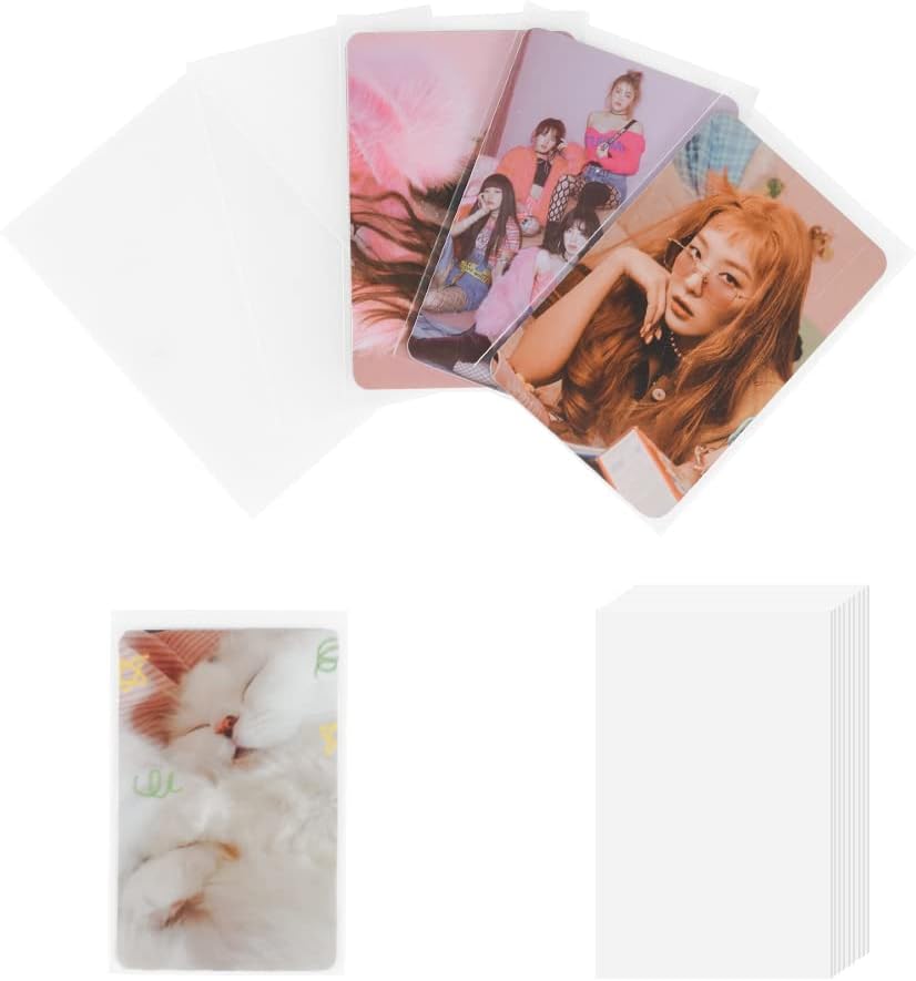 100 Packs Photocard Sleeves, 200Microns Kpop Unsealable