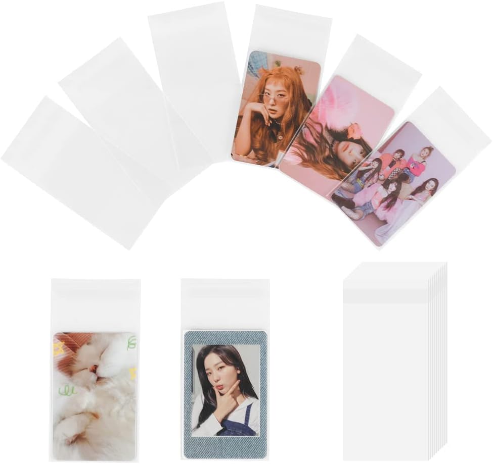 100 Packs Photocard Sleeves, 200Microns Kpop Sealable