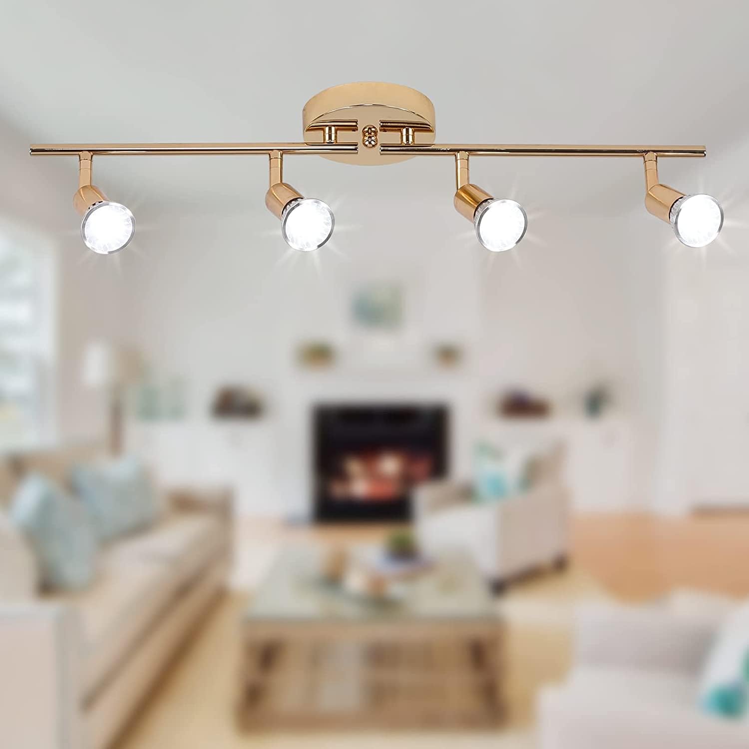 Modern 4-Light Track Lighting Kit LED Gold