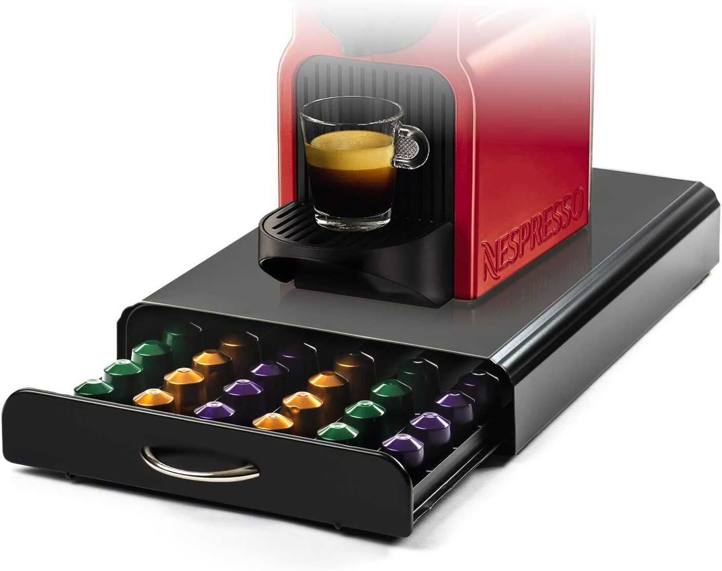 CARLA HOME Coffee Pods Holder Storage Drawer Compatible with 60 Nespresso Pods for Kitchen Storage & Organisation Black