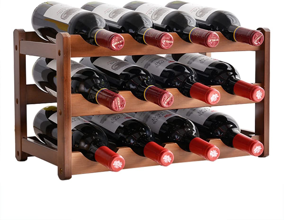 3-layer Bamboo Wine Storage Rack 12 bottles