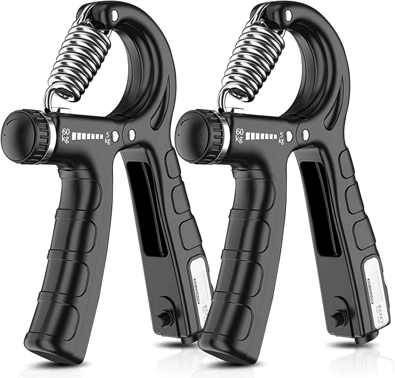 2 Pack Adjustable Hand Grip Strengthener for Hand Grip Strength and Wrist Rehabilitation Resistance 5-60 kg