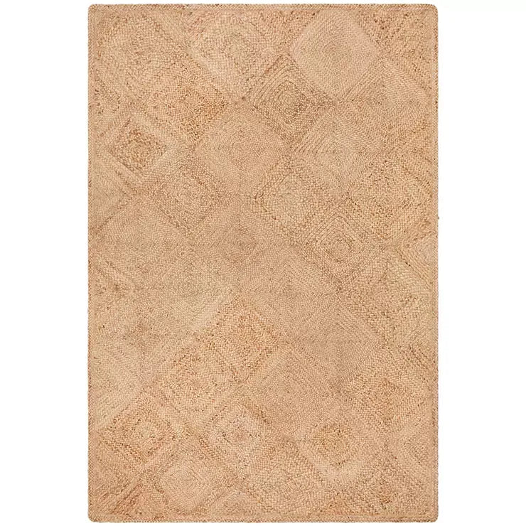 Natural Jute Rug 320 x 230cm with Diamond Pattern