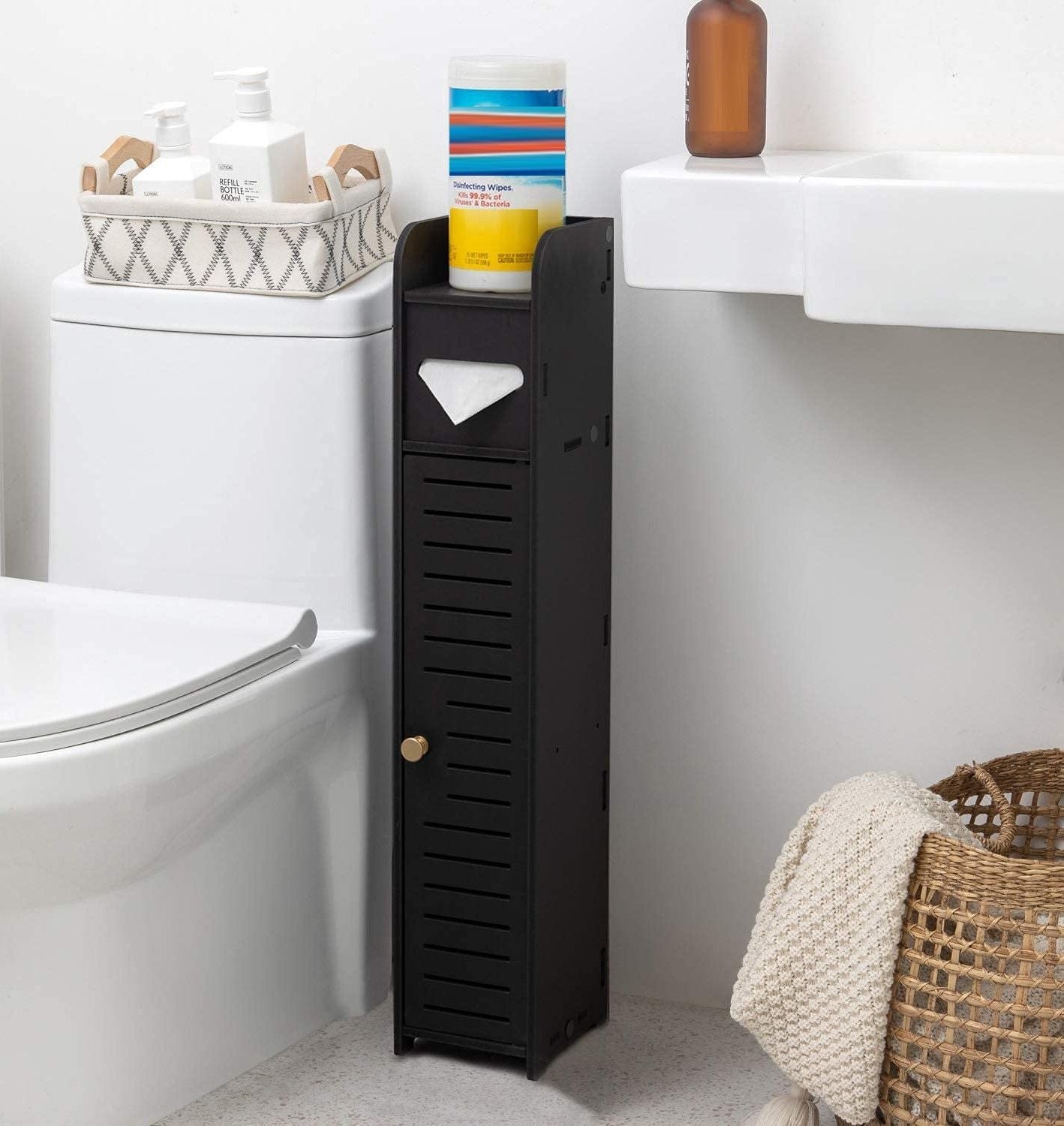 Toilet Paper Roll Holder for Bathroom Black, 80 cm