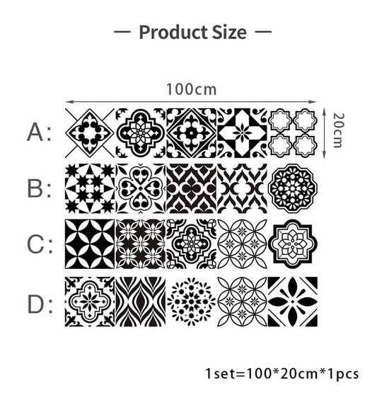 Nordic Wall Sticker Bathroom Waterproof Self-adhesive Tile Sticker Kitchen Cabinet Decor