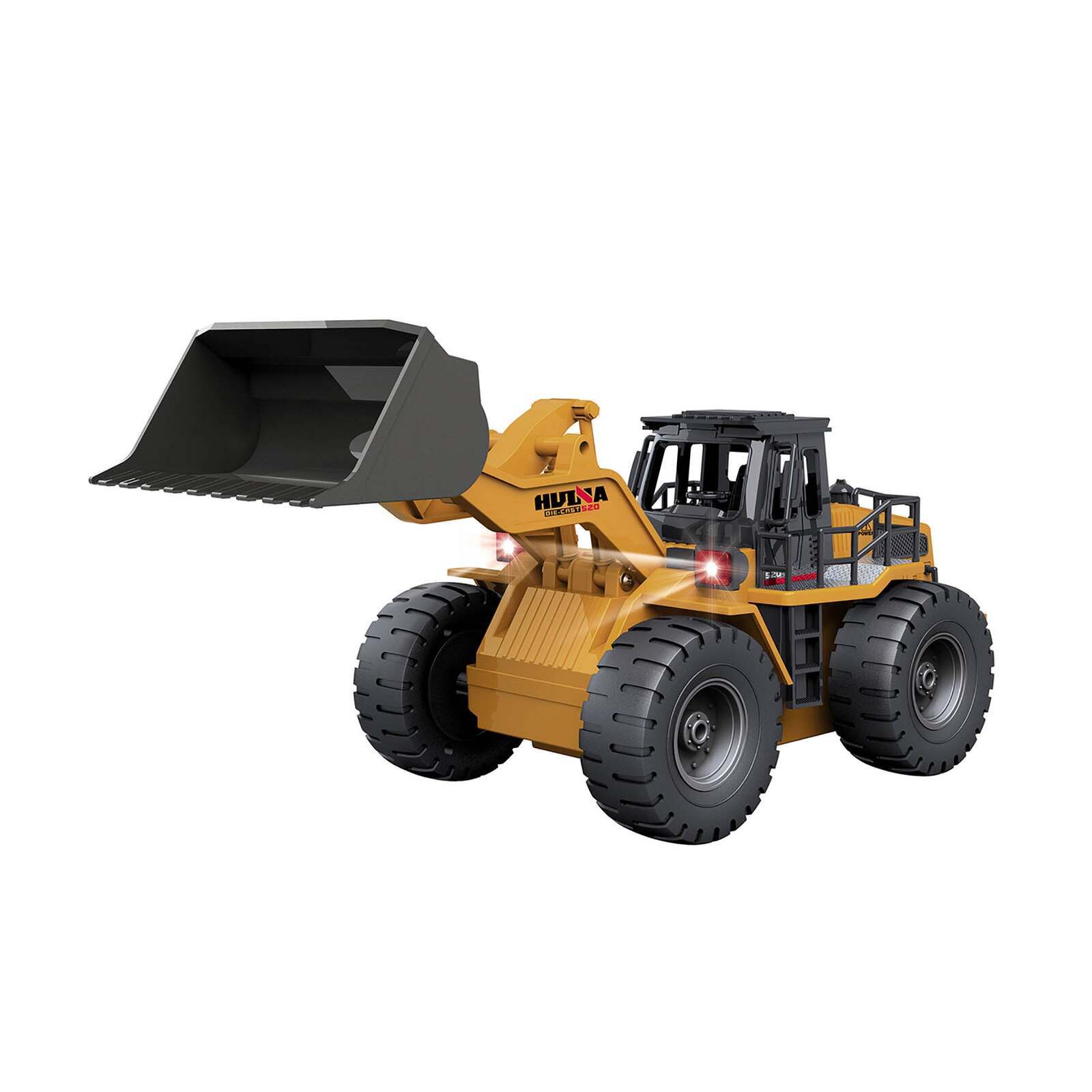 Remote Control Model Bulldozer Truck Yellow , Driving Cab and Scoop
