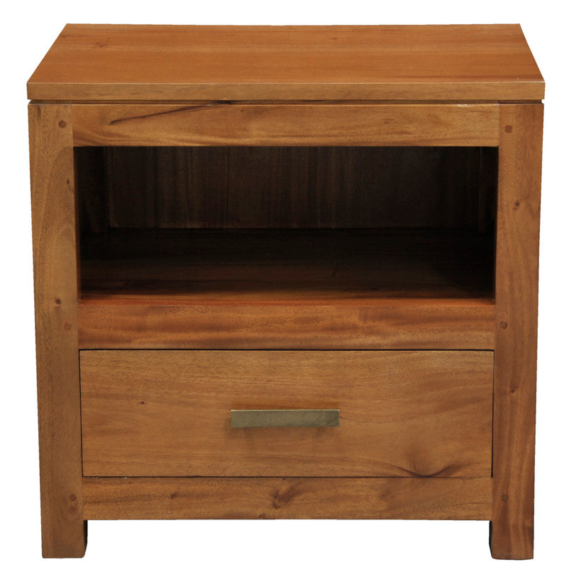 Paris 1 Drawer Solid Mahogany Timber Lamp Table Light Pecan