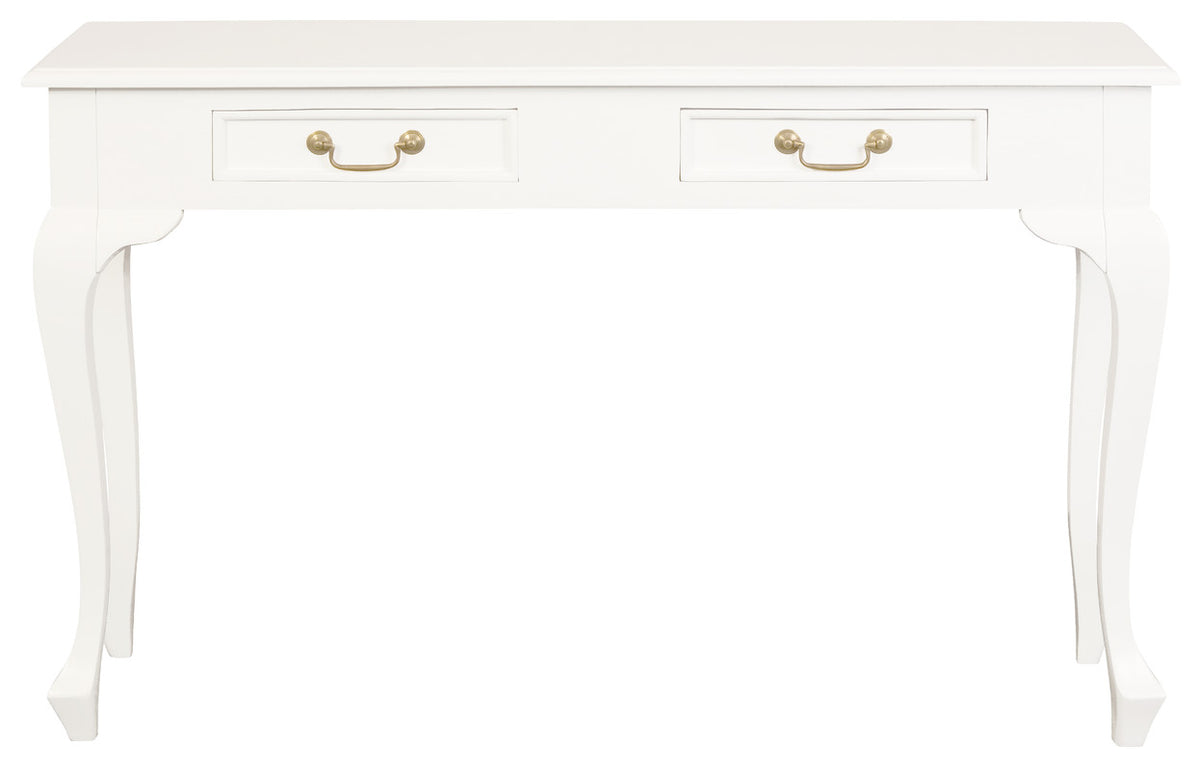 Queen Ann 2 Drawer Sofa Table White