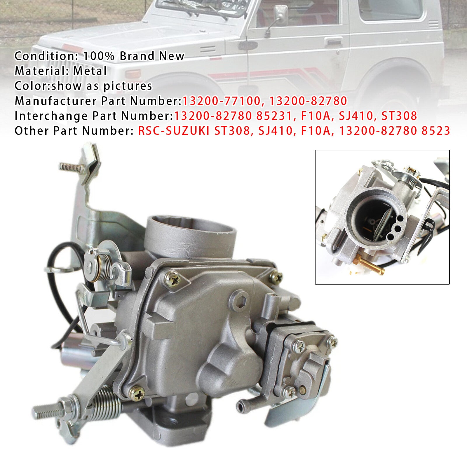 Carburetor 13200-77100 For Suzuki SJ410 F10A ST100 LJ81 Samurai Carry ST308