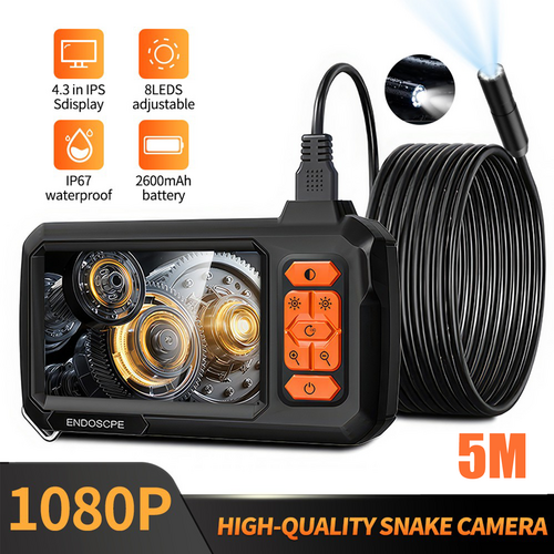 5M 8mm Lens Industrial Endoscope 1080P Digital Borescope Inspection Camera LED Lamp