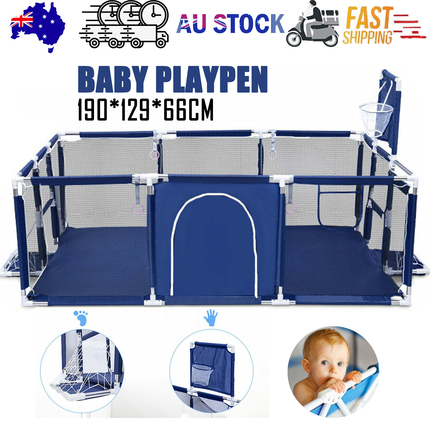 Large Baby Playpen SafetyToys Gate Kids Toddler Fence Play Activity Center Game
