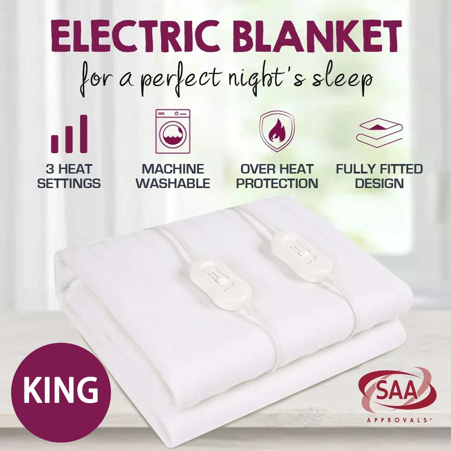 Fully Fitted Washable Non Woven Electric Blanket Heated Pad king