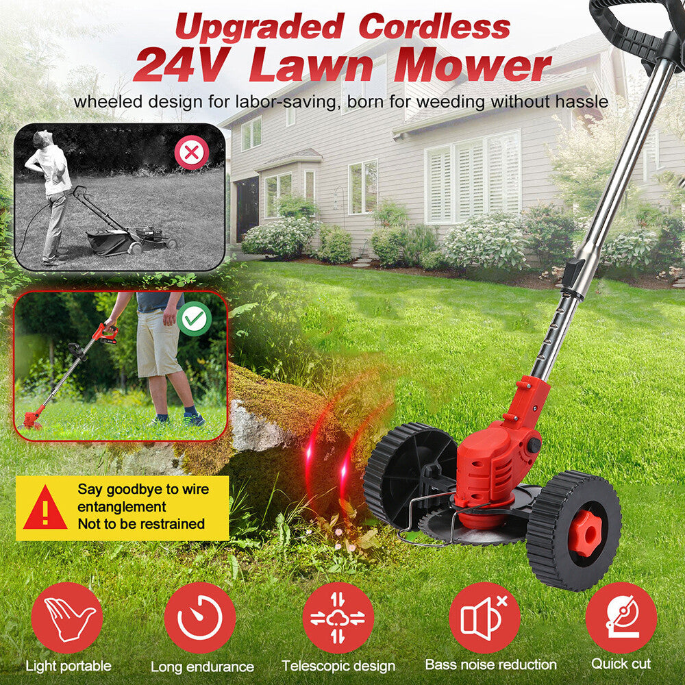 Whipper Snipper Mower Cordless Grass Trimmer Lawn Cutter Battery Brushcutter