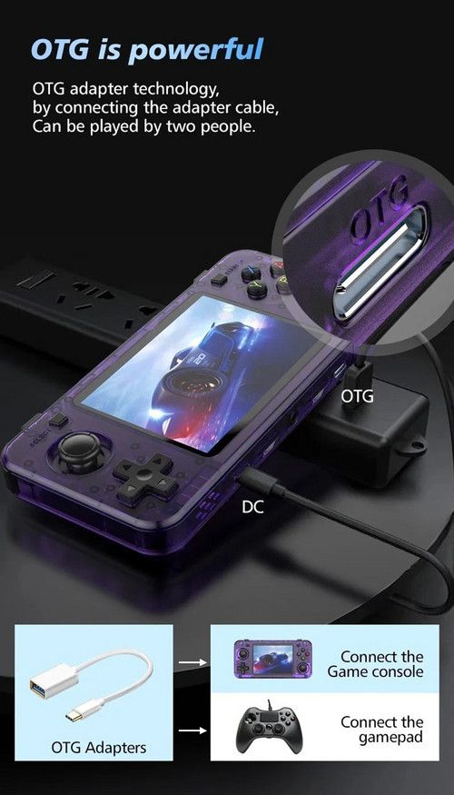20000+ Games R36H Portable Video Game Consoles Retro Handheld Game Console purple