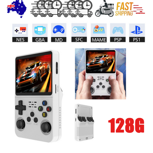 White Portable Retro Handheld Game Console 128GB 10000+ Games Retro Handheld Games