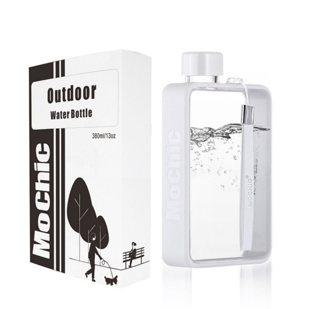 A5 Flat Water Bottle for Warm Drink White