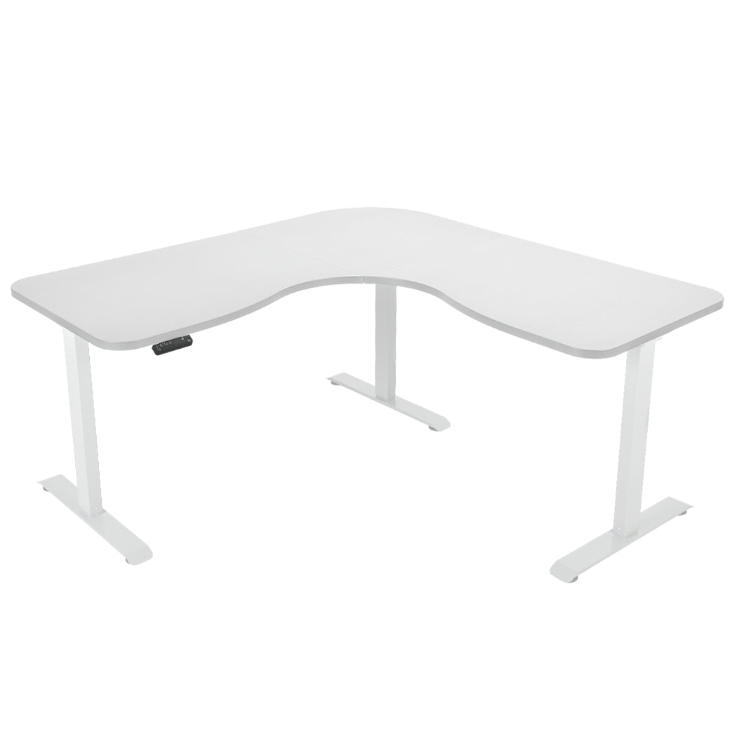 FORTIA 173cm Corner Desk Electric Adjustable White