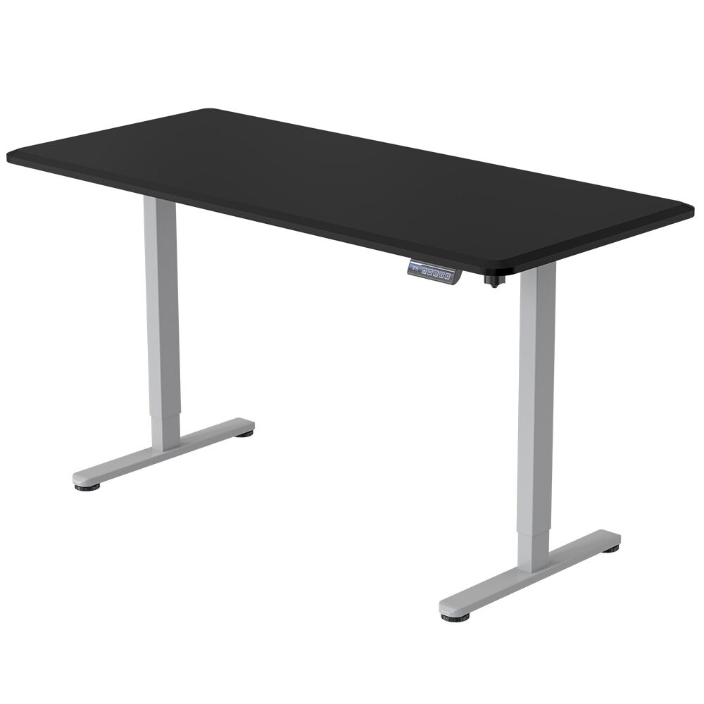 FORTIA 150cm Electric Sit Stand Desk Black/Silver Frame