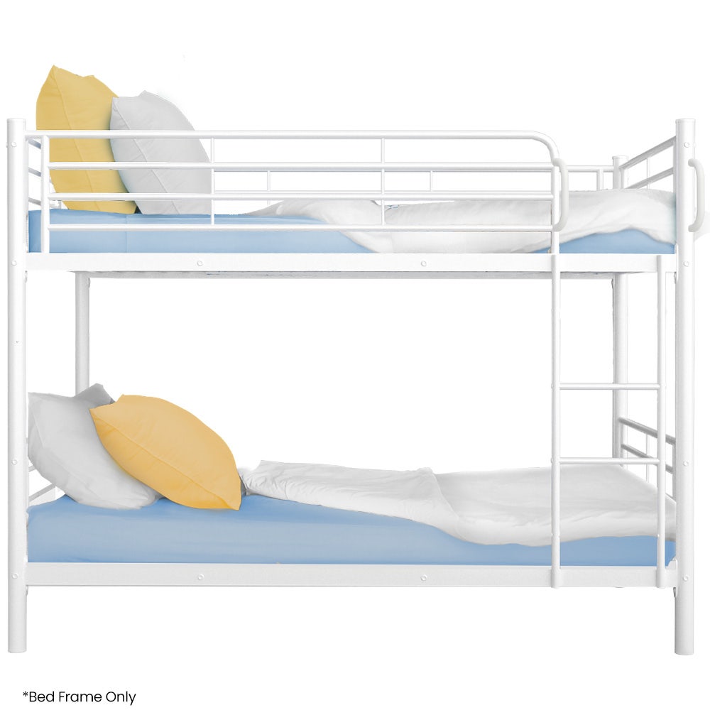 Kingston Slumber King Single Metal Bunk Bed Frame Modular Matte White