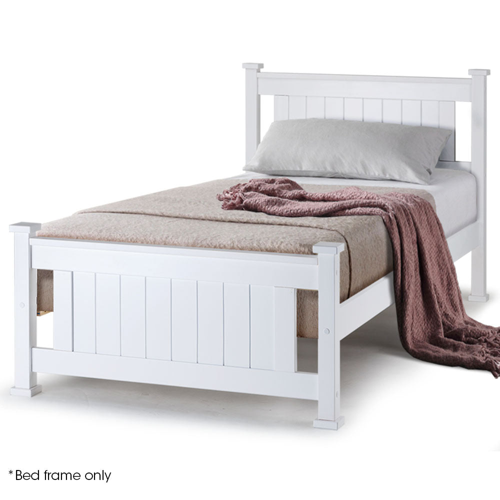 Kingston Slumber Single Wooden Bed Frame White