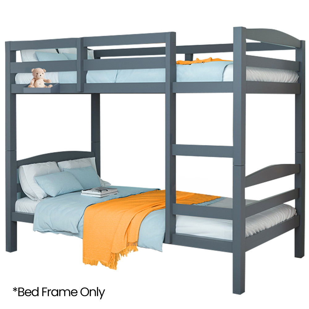 Kingston Slumber Single Bunk Bed Frame Modular Solid Pine Grey