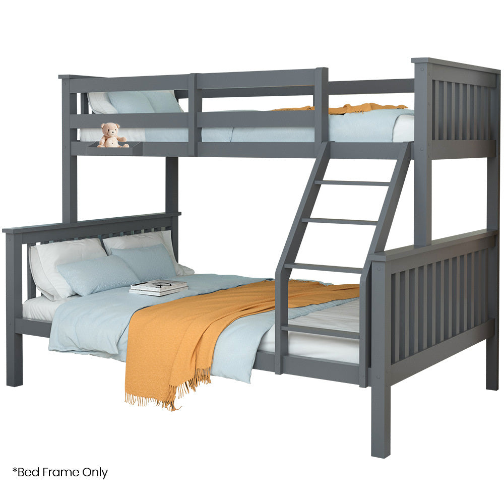 Kingston Slumber Triple Bunk Bed Single Over Double Convertible Grey