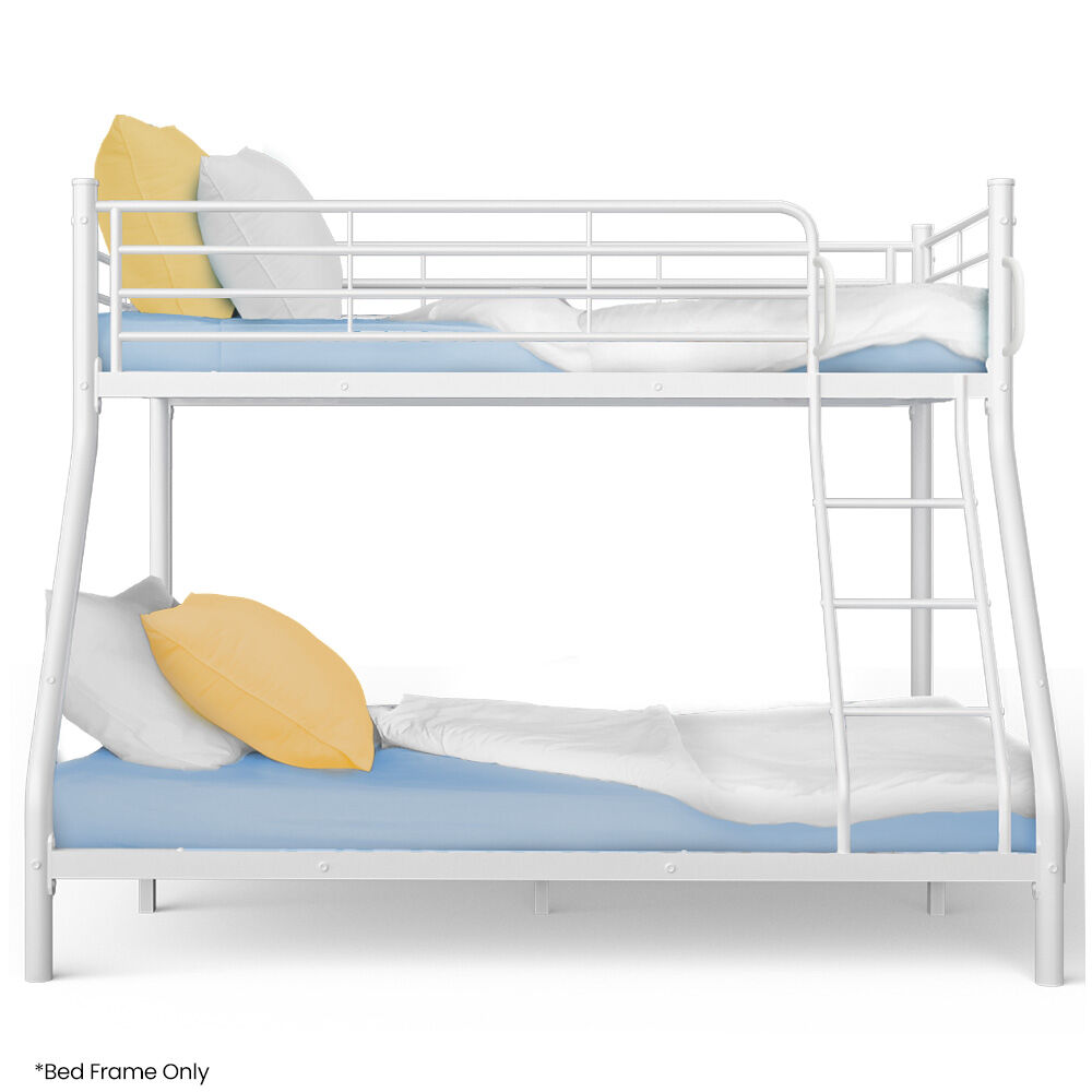 Kingston Slumber Single Over Double Metal Bunk Bed Frame Matte White