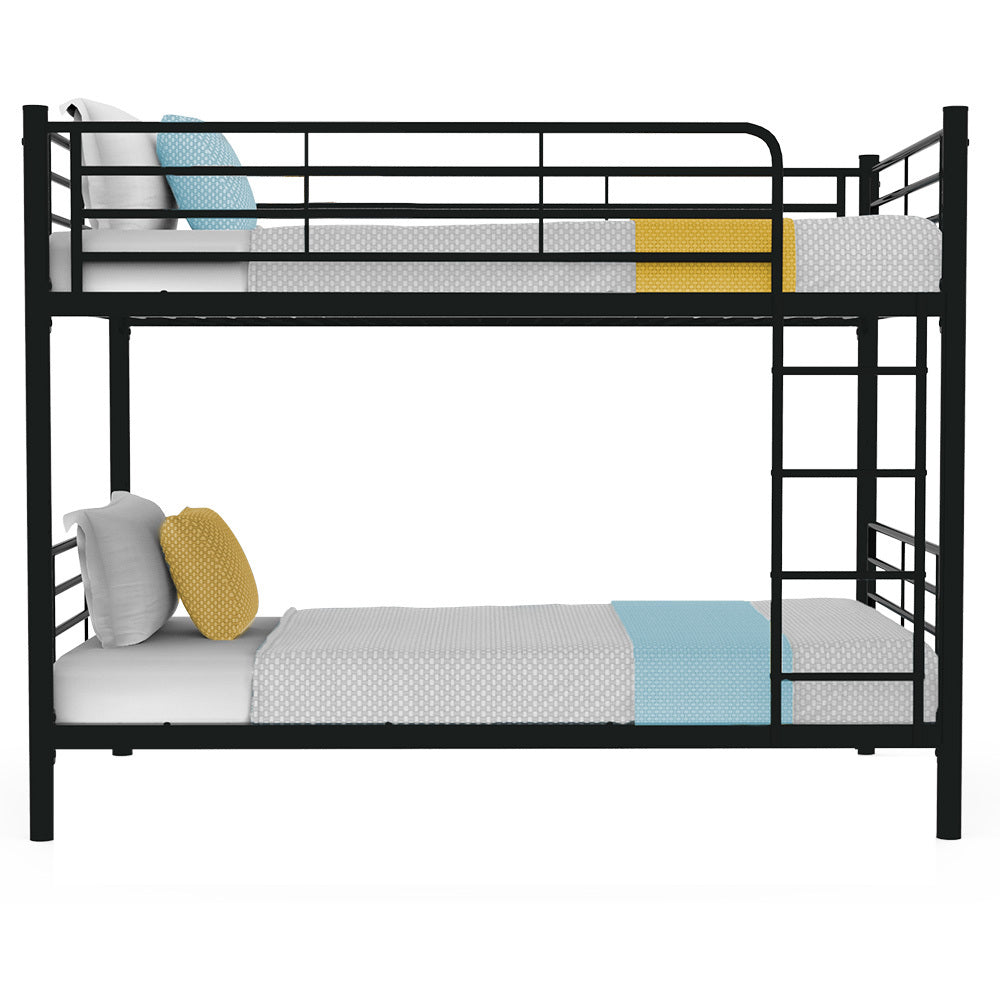 Kingston Slumber Single Metal Bunk Bed Frame Convertible Matte Dark Grey