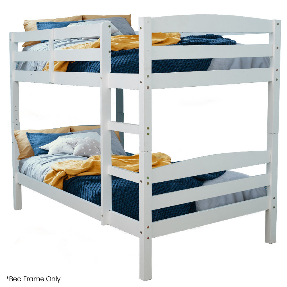 Kingston Slumber Single Bunk Bed Frame Modular Solid Pine White