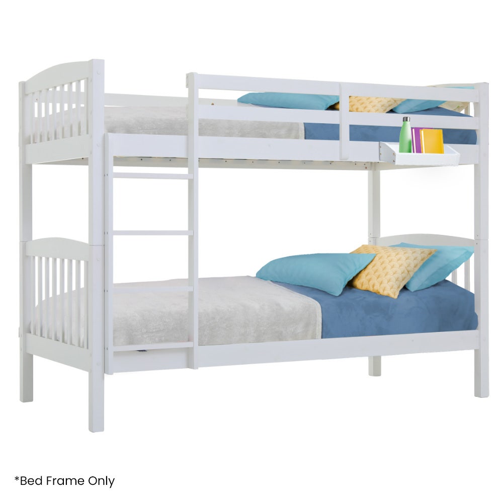 Kingston Slumber Single Kids Bunk Bed Frame Modular Convertible White