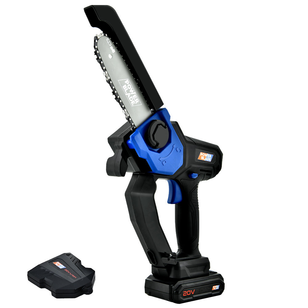 PowerBlade SW6 20V Cordless Mini Chainsaw Kit Electric Tree Pruner with Battery & Fast Charger