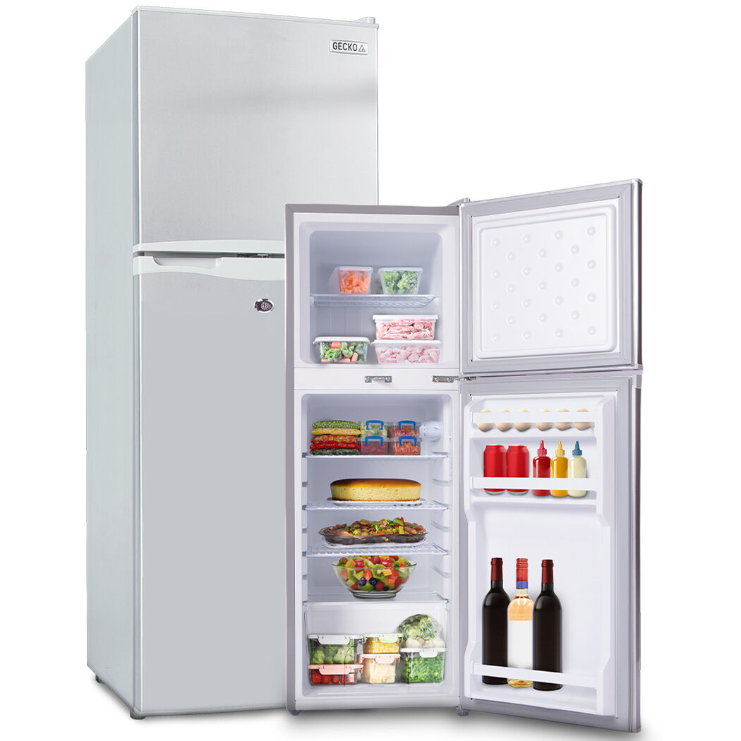 Gecko 142L Upright Portable Fridge Freezer 12V/24V Silver