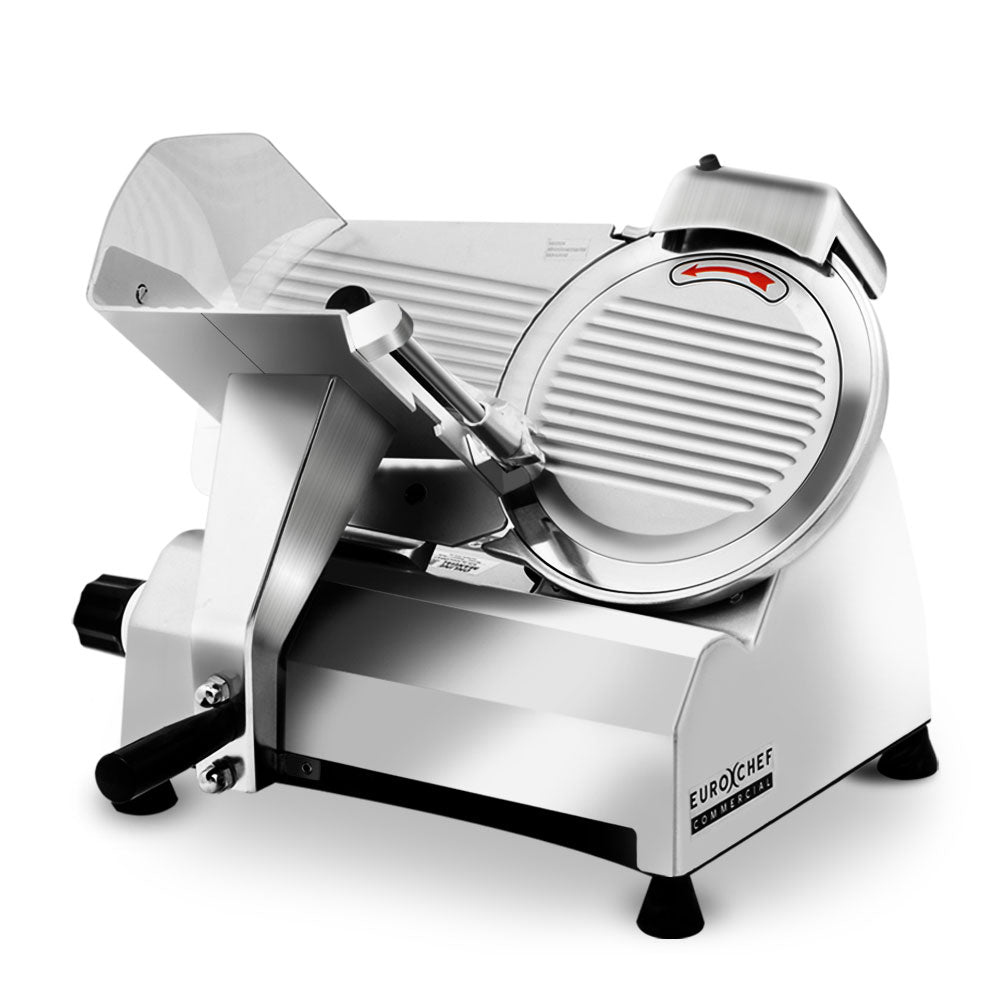 Stainless Steel 10" Electric Meat Slicer, 320W, Adjustable Thickness - EuroChef