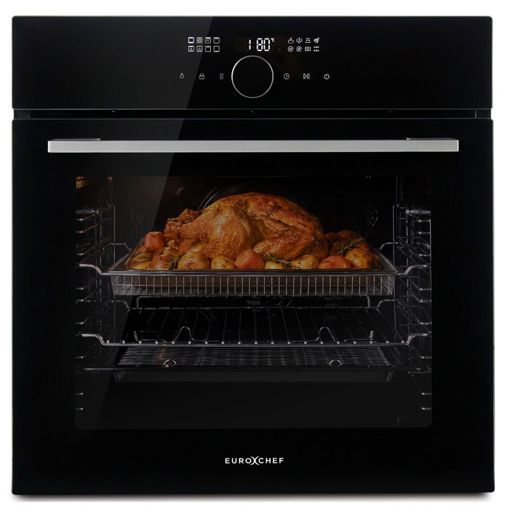 EuroChef OE-8A5 60cm Built-In Electric Oven 80L Black