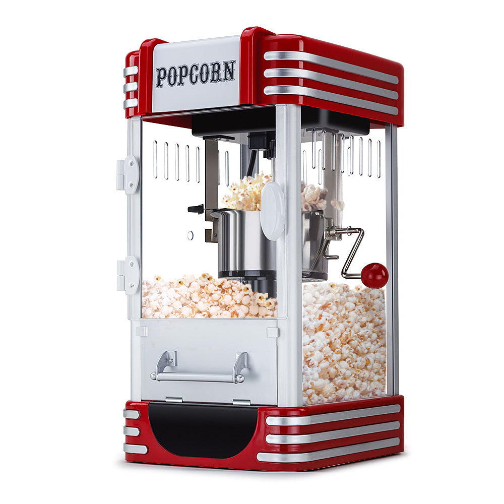 Retro 310W Popcorn Machine, Transparent Cooker - Eurochef