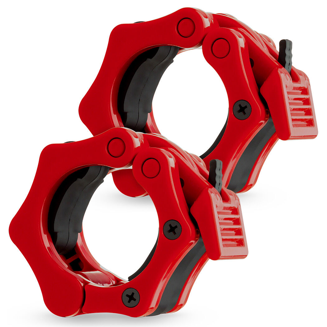 PROFLEX Olympic 50mm Barbell Collar Lock Clips Red