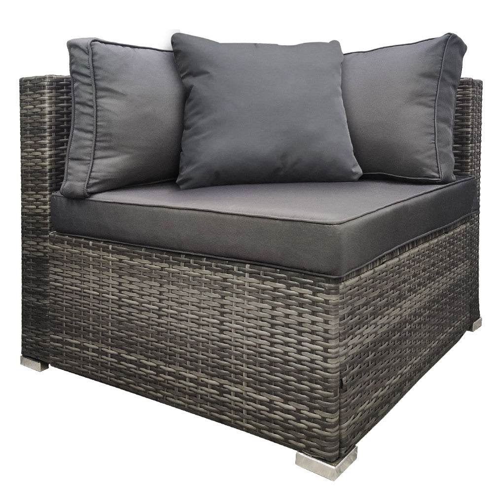 London Rattan Outdoor Corner Lounge Chair Grey