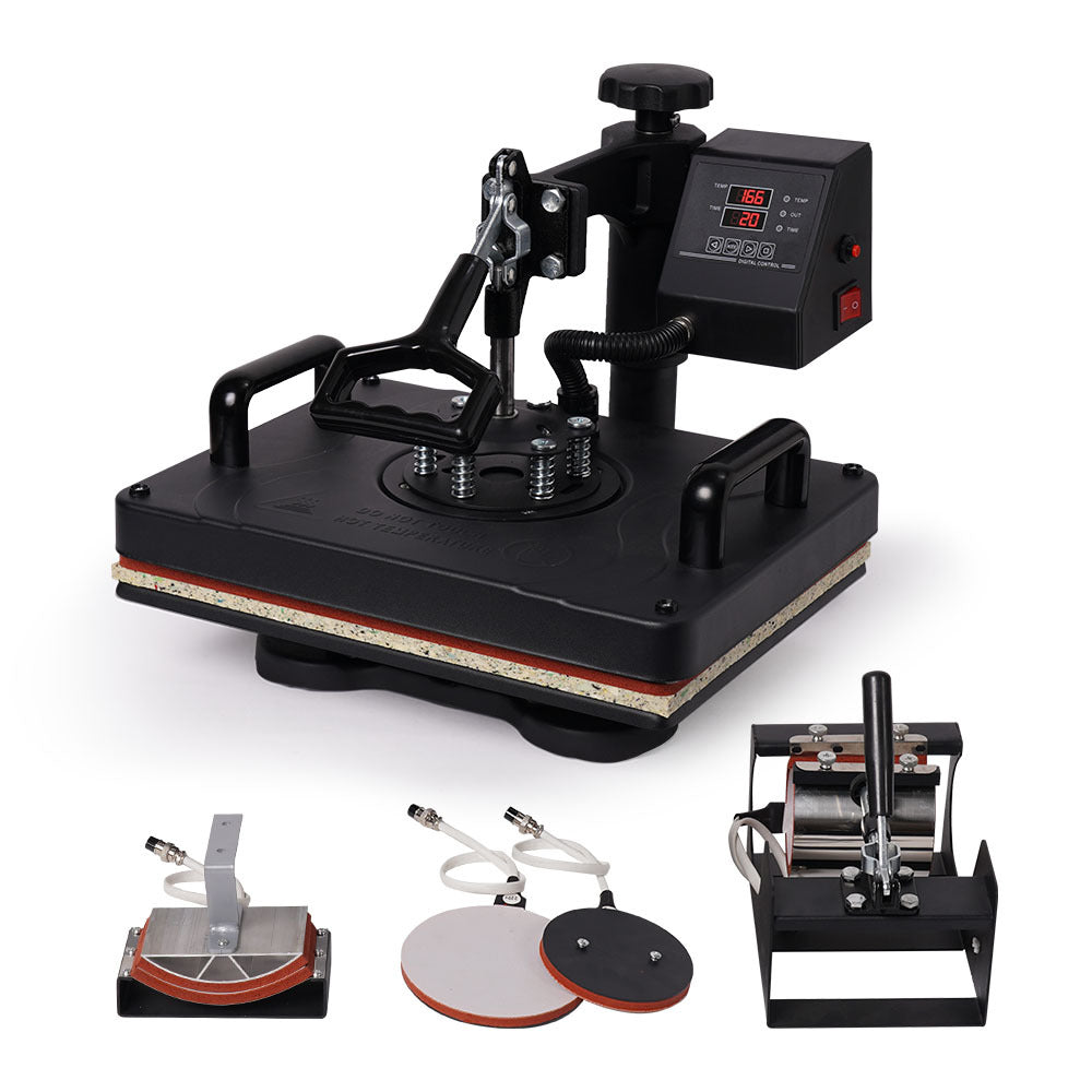 THERMOMATE 38x29cm 5-in-1 Heat Press Machine T-Shirt Mug Cap Plate