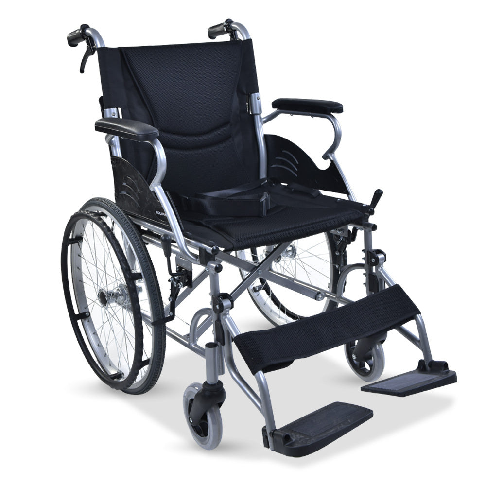 SmartLine 20" Folding Wheelchair Lightweight Aluminium Black