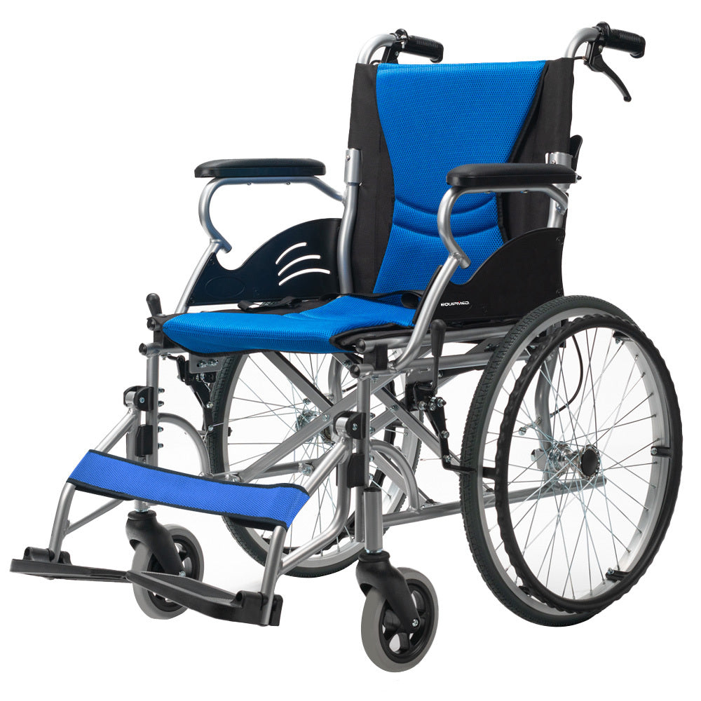 SmartLine 20" Folding Aluminium Wheelchair Blue