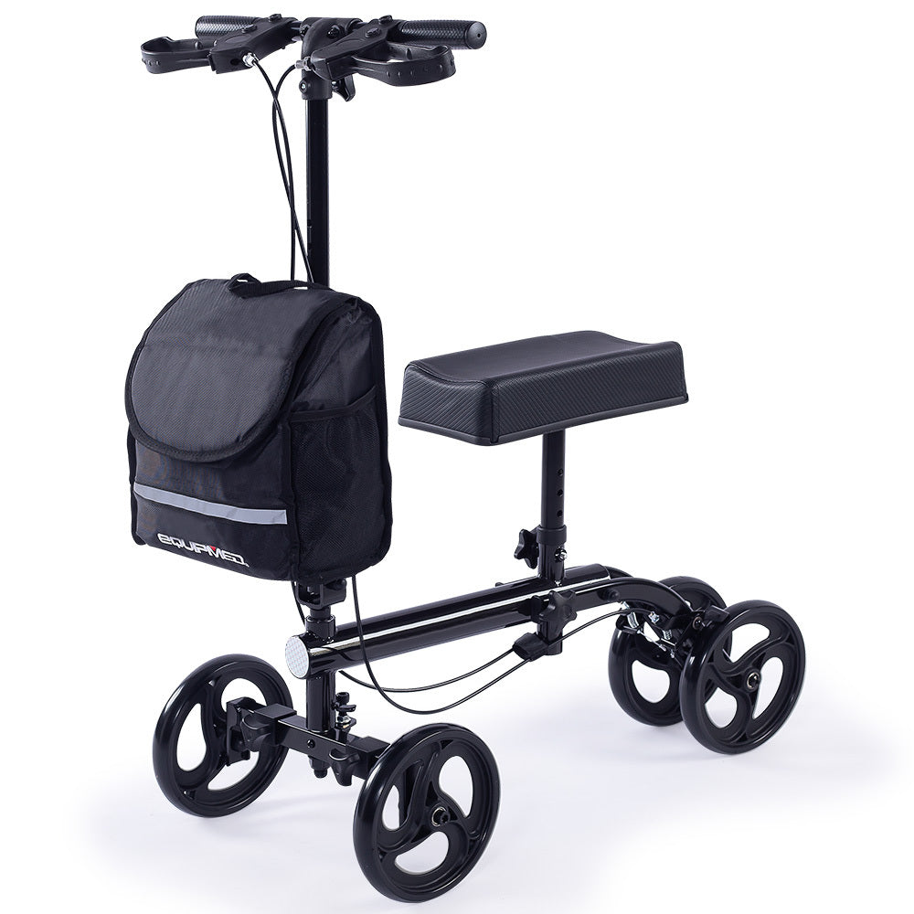 Easy-Roller Knee Scooter Walker Dual Brakes Black
